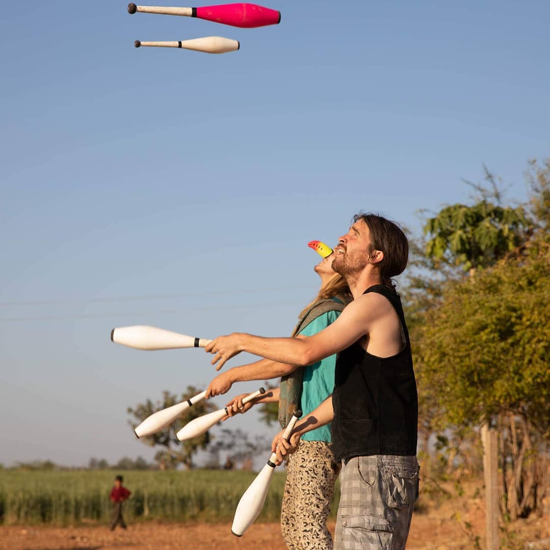 Daniel Griffiths performing circus synchronization acts